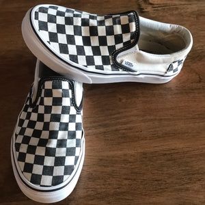Vans blank and white checkerboard